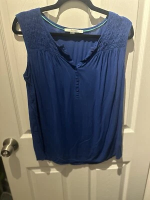 Camiseta sin mangas Boden Flowy Overlay azul marino 100 % viscosa talla EE. UU. 10 fluida Foto 1 de 4
