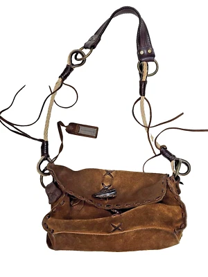 BEAUTIFUL DOLCE & GABBANA SUEDE HANDBAG PURSE AUTHENTIC SHOULDER BAG LEATHER — 第 1/4 张图片