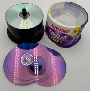 Maxell 4.7 GB 120 Min (2hr) 8X DVD+R 50 Pk Pack Disc, New Open Package - Picture 1 of 11