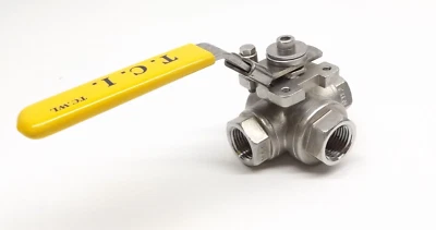 Tci TC-Wl 1/2″ 3-Way 1000# 316 L-Port Threaded Ball Valve - Image 1 of 3