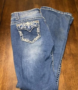 Shyanne Girls Jeans Size 10 Boot Cut Low Rise Medium Wash Denim Pants Cowgirl - Picture 1 of 5