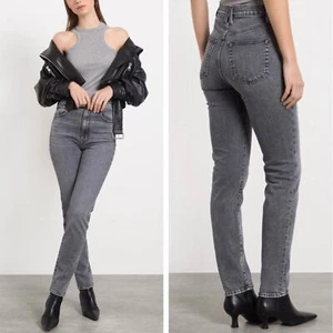 SLVRLAKE Beatnik High Rise Skinny Jeans Slim Harvest Moon Black Gray Grey 24 - Picture 1 of 14