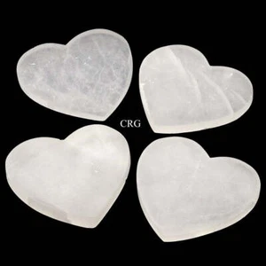 Losas de corazón de selenita (2 piezas) tamaño 4 pulgadas losas de piedras preciosas de cristal - Imagen 1 de 3