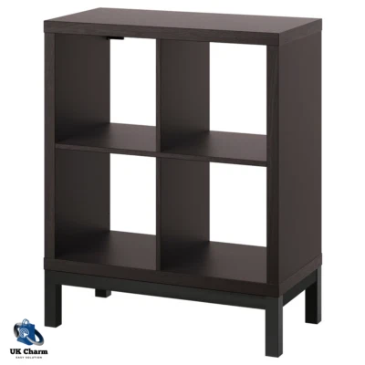 IKEA KALLAX Regal mit Untergestell flexibel schwarzbraun schwarz 77x94 cm - Bild 1 von 4