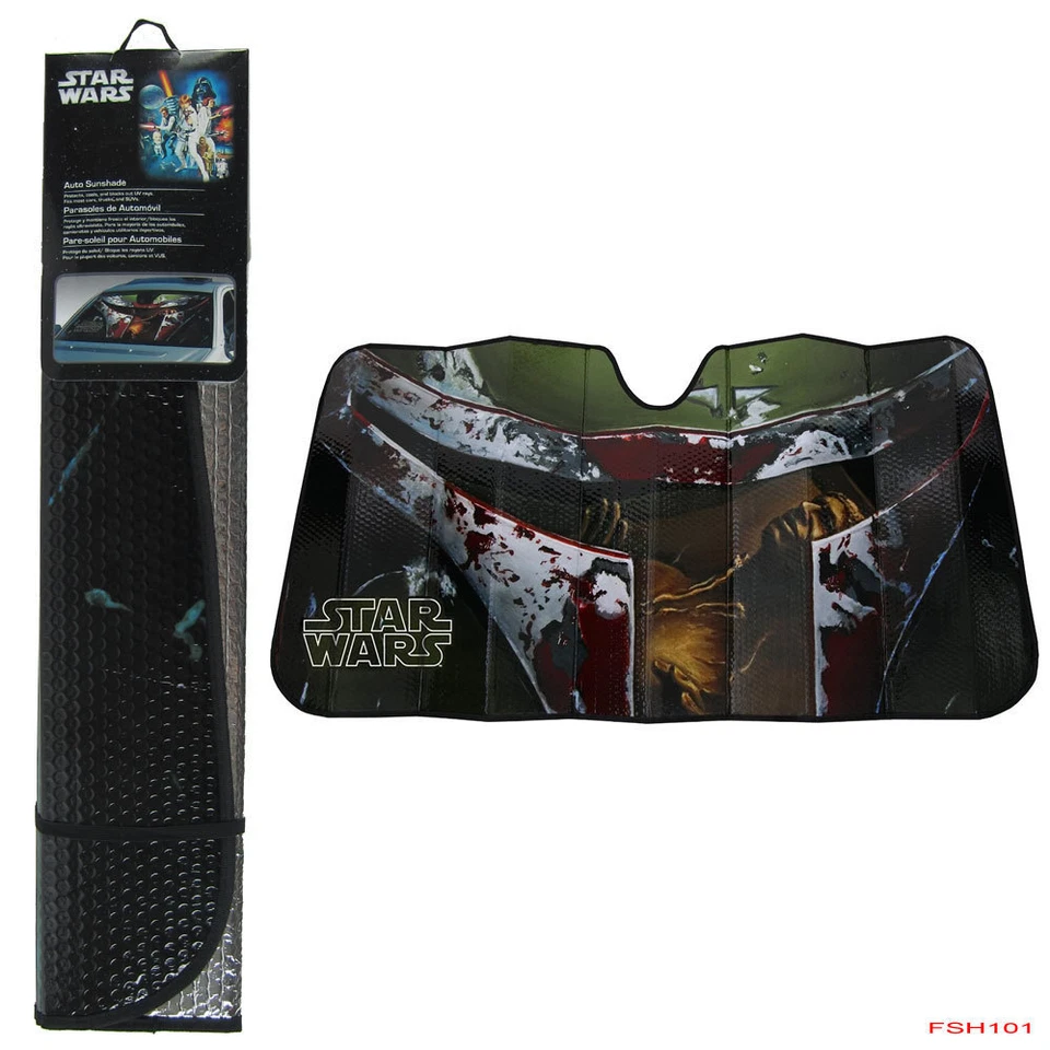 New Star Wars Boba Fett Car Truck SUV Accordion Bubble Sunshade Sun Shade - Imagem 1 de 1