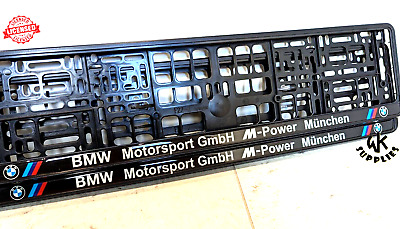 2x Car Number Plate Frame Surround Holder Gel Dome For BMW MPower Munchen • 18.03€
