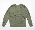 H&M Girls Green Geometric Cotton Pullover Sweatshirt Size 12-13 Years Pullover