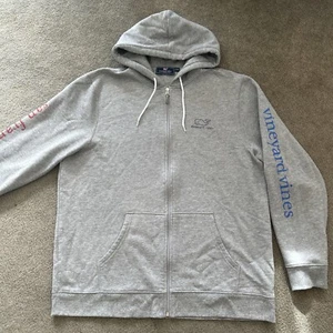 Vineyard Vines Gray “SAN FRANCISCO” Whale Hooded Zip Up Sweatshirt Men’s Size XL - Picture 1 of 15