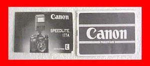 CANON SPEEDLITE FLASH MODEL 177A CAMERA FLASH OWNERS BOOKLET + PRODUCTS GUIDE - Picture 1 of 2