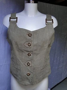 (93) Damentrachtenweste, Gr. 40, beiges Leder - Bild 1 von 10