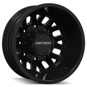 17x6.5 Mayhem 8107D Cogent Gloss Black DUALLY REAR Wheel 8x6.5 (-142mm) - Picture 1 of 5