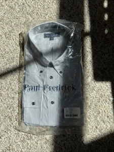 Paul Fredrick Men's Shirt 17-1/2-37 Long Sleeve Black Stripe NWOT - Picture 1 of 6