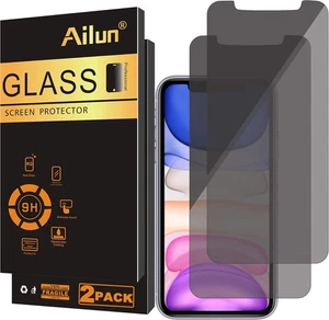 Ailun Privacy Screen Protector for iPhone 11 / XR [6.1 Inch] 2 black  - Picture 1 of 6
