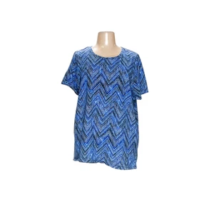 Catherines Blue Plus Cotton Blouse - Picture 1 of 4