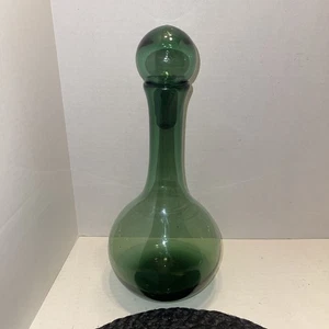 Decantador grande de vidrio verde italiano MCM soplado a mano - Imagen 1 de 10
