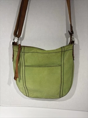 Bolso Bandolera/Hombro Fossil Vintage Cuero Guijarro Verde Foto 1 de 4