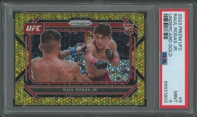 2023 Panini Prizm UFC #8 Raul Rosas Gold Prizm Under Card Rookie #04/10 PSA 9 - Image 1 of 2