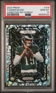 2023 Tanner McKee Prizm Variation No Huddle Rookie PSA 10 Eagles QB #319 POP 7 - Picture 1 of 3