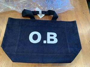 Orlebar Brown  Mason Logo Terry Tote Bag Beach Navy New  - Picture 1 of 9