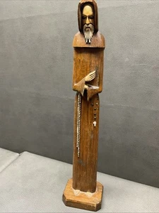 "Estatua de madera tallada a mano de 17"" de colección escultura estatuilla religiosa rara" - Imagen 1 de 8