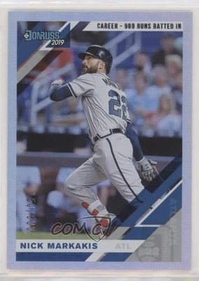 2019 Panini Donruss Career Stat Line /500 Nick Markakis #177 - Image 1 of 2