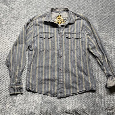Scully Shirt Mens  Size L Western Embroidery Gray Pearl Snap Aztec Floral - Image 1 of 4