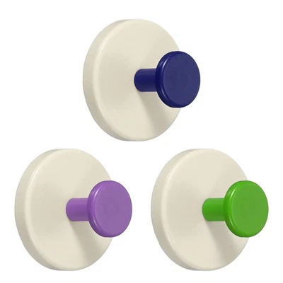3Pcs присоски крючки, 11 фунтов полотенце крючки для ванной, синий зеленый фиолетовый - Изображение 1 из 4