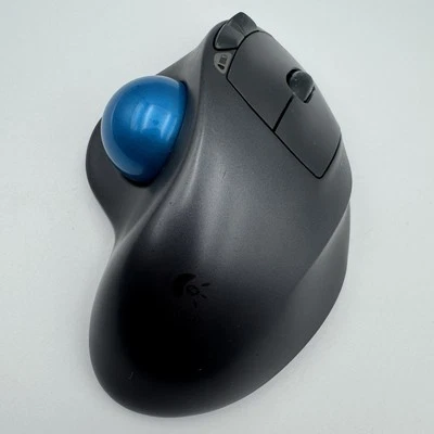 Logitech M570 Wireless Grey Blue Trackball with Unifying USB Receiver Tested - Image 1 of 4