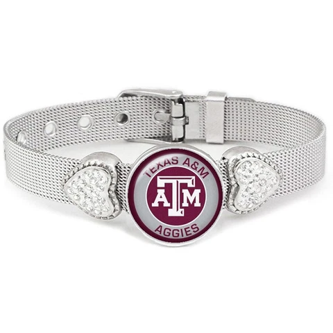 Texas A&M University Aggies Womens Adjust. Silver Bracelet Jewelry Gift D26 Cover