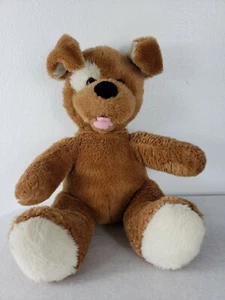 Build A Bear Brown Puppy Dog floppy ears patch eye pink tongue plush unisex - Picture 1 of 10