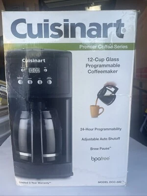 Cuisinart DCC-500 Coffee Maker, Black 12cup In Box WORKS GREAT - Image 1 of 4