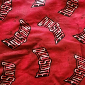 OHIO STATE COTTON FABRIC BY THE YARD RED - Picture 1 of 1