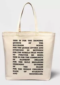 Pride Collection Poem By Blu Canvas Off White Tote Bag (Large Size)  SP1 - Picture 1 of 5