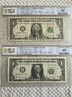 2013 $1 B DUPLICATE ST✯R BILL - MATCHED PAIR # 90 - B 0864 9606 ✯ PCGS GRADED