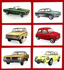 #61659 Bélgica años 60. Coches de pasajeros. Lote de 6 tarjetas de chicle - Imagen 1 de 2