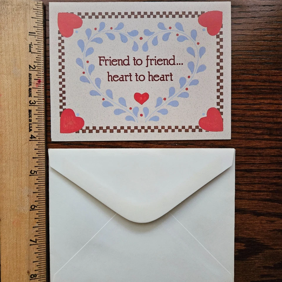 Tarjeta de notas actual de corazón a corazón de amigo a amigo - interior en blanco - 5,25" x 4" Foto 1 de 1