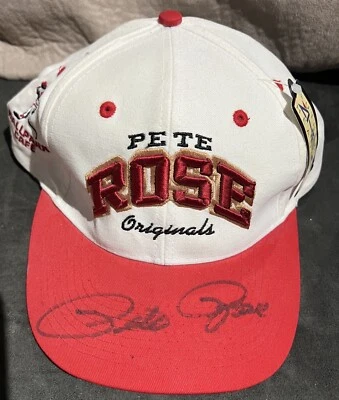 Pete Rose Signed Autographed Baseball Cap Hat Phillies Reds Ballpark Cafe - Image 1 of 2