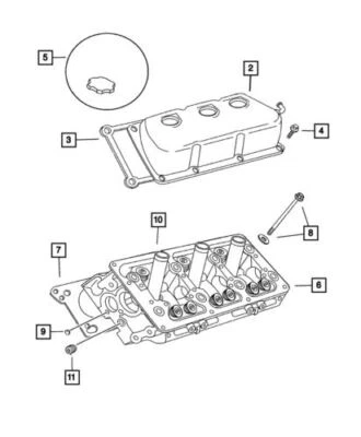 Junta de cabeça de cilindro genuína Mopar 2001-2011 Chrysler Town & Country 4792753AE - Imagem 1 de 4