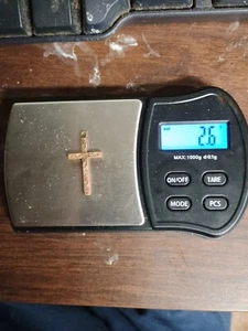 Inch And A Quarter By 3/4 Inch  1/26- 14k Gold Filled Cross Used Good Condition - Picture 1 of 10