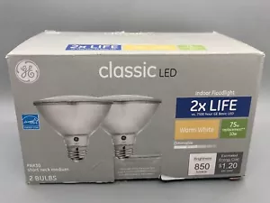 2 Pack GE Classic 75 Watt LED Par50 Short Neck Dimmable Indoor Flood Light Bulb - Picture 1 of 11