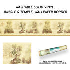 Washable,Solid Vinyl, Jungle & Temple, Wallpaper Border (26cm wide x 4.57m long)