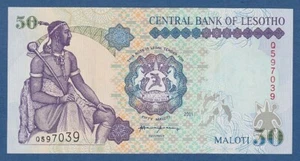 LESOTO / LESOTHO -- 50 MALOTI ( 2001 ) -- UNC -- PREFIX Q -- PICK 17d . - Picture 1 of 2