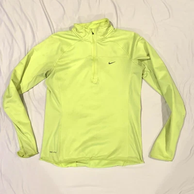 Chaqueta polar Nike Running Dri-Fit Volt amarilla 1/4 cremallera para mujer talla M 553574-702 Foto 1 de 4