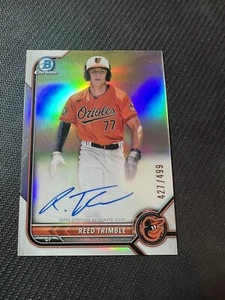 2022 Bowman Chrome Prospect Auto Refractor /499 Reed Trimble #CPA-RT Auto - Picture 1 of 3