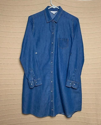 Encantador Vestido Charlie Mujer Azul Grande Perla Botones a Presión Rodeo Vaquera Rancho Foto 1 de 4