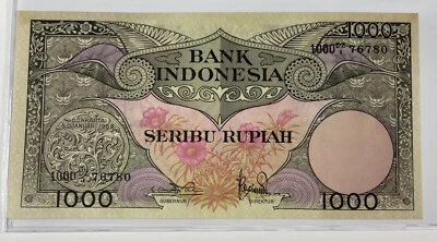 Indonesia 1000 Rupiah 1959 (#529) P-716 nice note. Lite staining. - Image 1 of 2