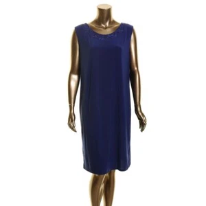 R & M RICHARDS Women's Petite Sequined Lace Neck Detail Sheath Dress 12P TEDO - Picture 1 of 2