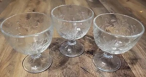 Set of 3 Princess House Fantasia Footed Dessert Ice Cream Sherbert Bowl Glass - Picture 1 of 7