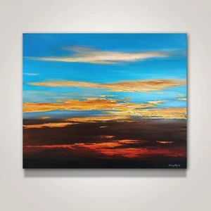 Original Abstract Skyscape Painting on Canvas Wall Art | Colors of Sunset 2 - Picture 1 of 8