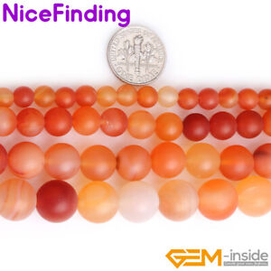 Natural Red Carnelian Agate Forested Matte Gemstone Beads Jewelry Making 15" Lot